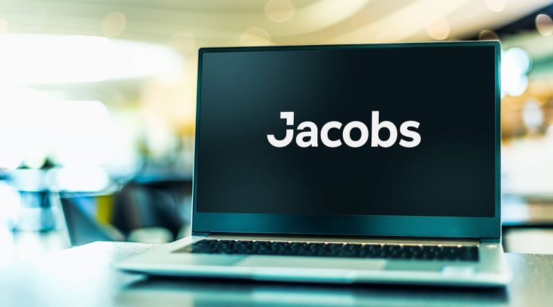 Jacobs logo on laptop screen to support environmental services article