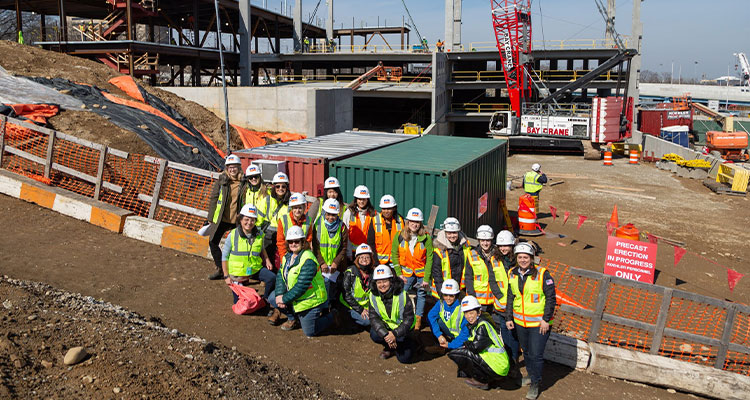 DDC staff during construction of City government’s first design-build project