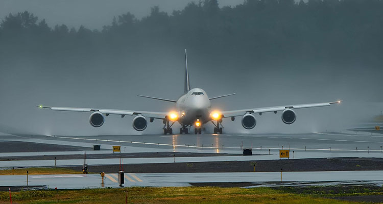 Jet airliner on a runway