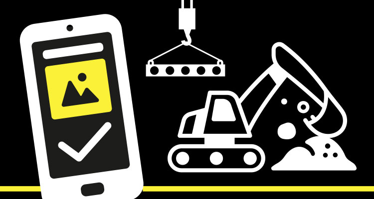 mobile device is used to manage or monitor construction or heavy machinery operations