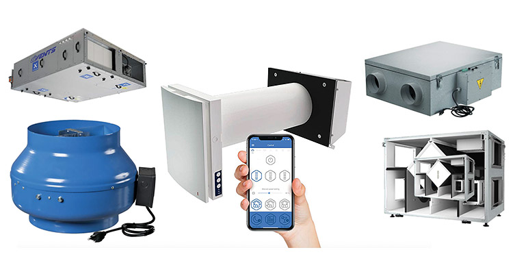 various components of ventilation and heat recovery systems