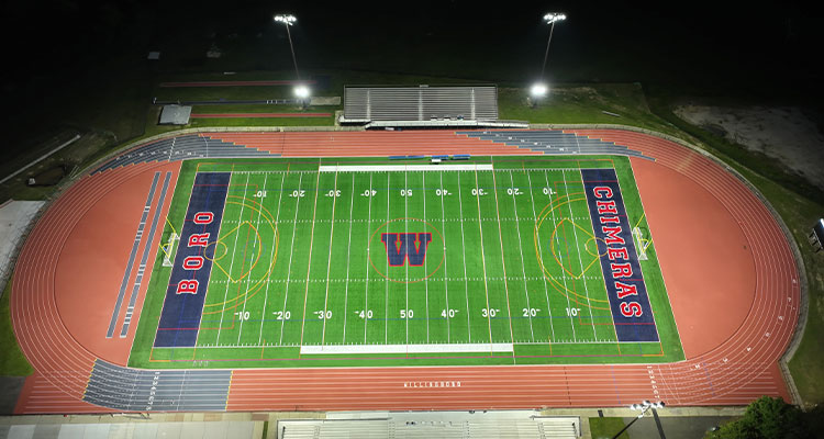 the football field at Willingboro High School