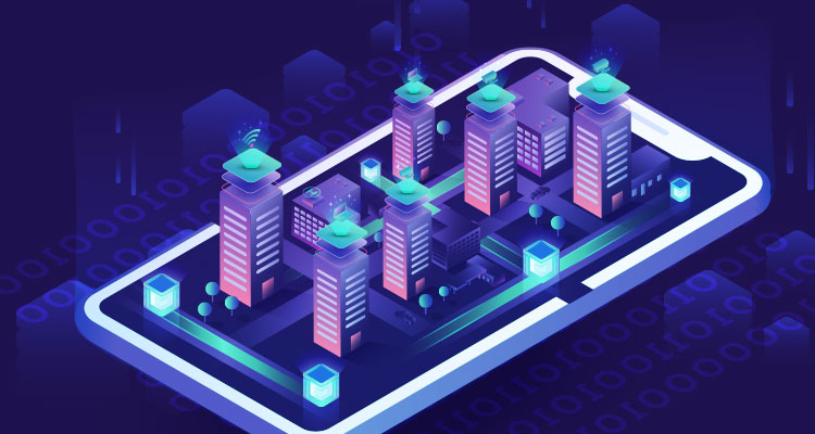 an illustration representing a smart city concept