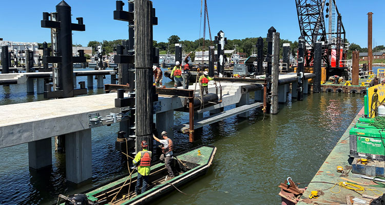 a construction site for a new dock or pier