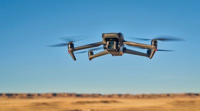 A DJI Phantom drone on display, raising concerns about use on US government construction sites